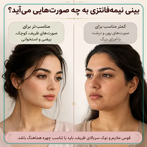 بینی نیمه فانتزی برای چه فرم صورت‌هایی مناسب است؟