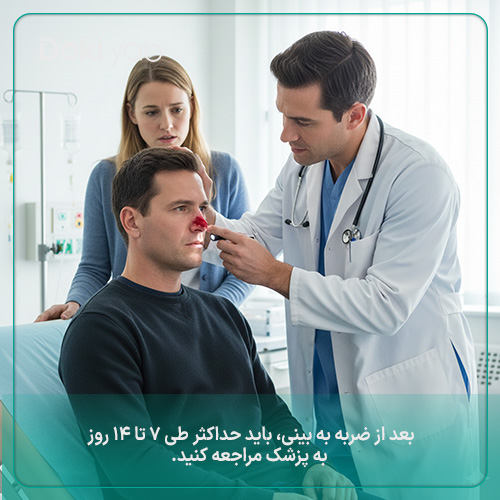 زمان مراجعه به پزشک بعد از عمل شکستگی بینی