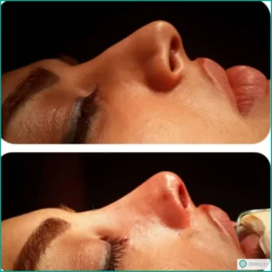 تصویر قبل و بعد عمل بینی استخوانی به سبک طبیعی دکتر محمدمهدی مهرابی