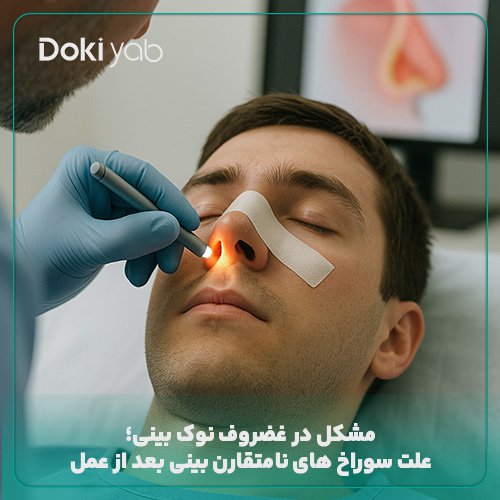 ایراد در غضروف نوک بینی دلیل عدم تقارن سوراخ‌ها