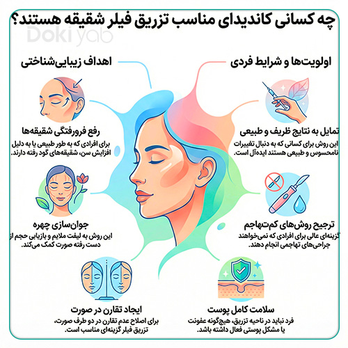 بررسی کاندیدای مناسب تزریق فیلر شقیقه