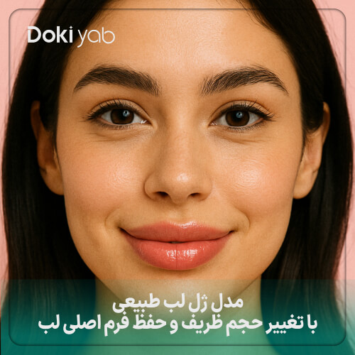مدل ژل لب طبیعی با تغییر حجم ظریف و حفظ فرم اصلی لب