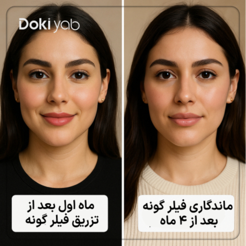 مقایسه ماندگاری فیلر ژوییدرم گونه بعد از 4 ماه