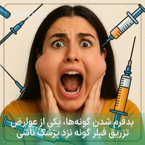 بدفرم شدن گونه ها یکی از عوارضتزریق فیلر گونه