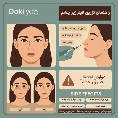 راهنمای تصویری تزریق فیلر زیر چشم 2025